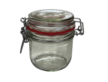 Drahtbügelglas 255 ml rund, mit Deckel und Dichtung